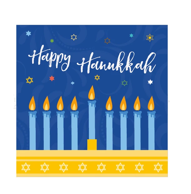 44 шт. Hanukkah вечерние одноразовые столовые приборы набор Chanukah тарелки чашки, ребенок, душ Рождественский подарок на день рождения