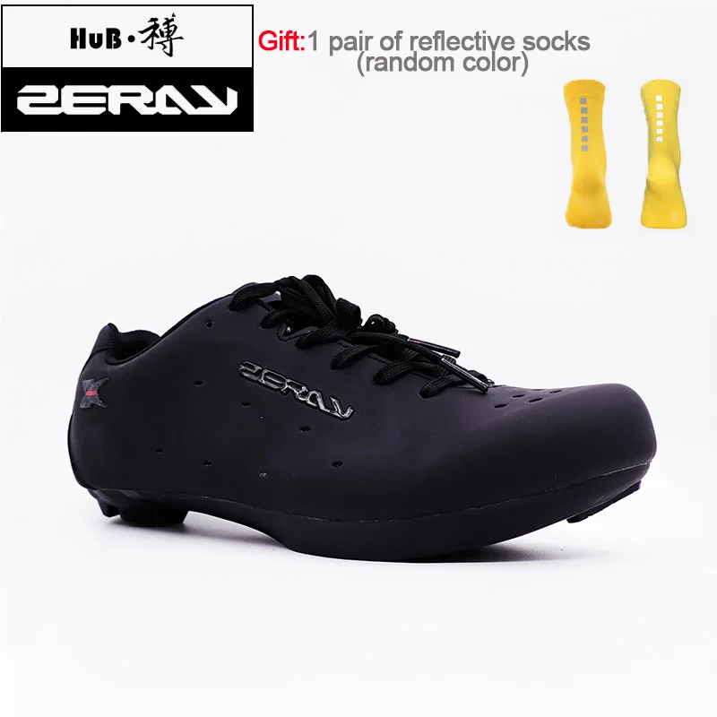 ZERAY E110 Мужская обувь для шоссейного велосипеда, велосипедная обувь, противоскользящая дышащая обувь для велоспорта, спортивная обувь, Zapatos bicicleta, классическая черная