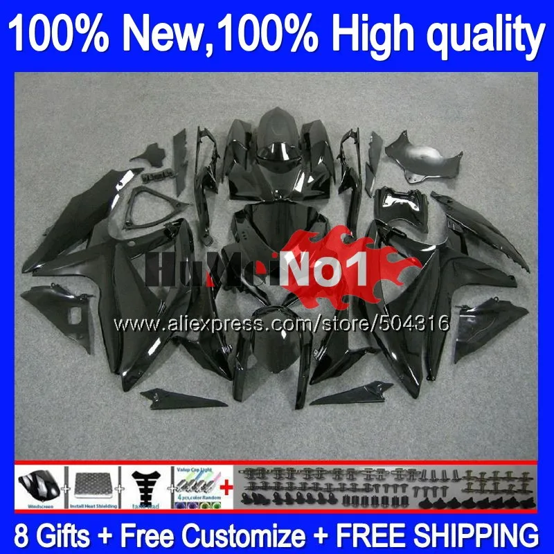 Корпус для SUZUKI GSXR-750 GSXR 600 750 GSXR600 GSX-R750 17MC. 4 GSXR-600 K8 GSXR750 2008 2009 2010 08 09 10 обтекатель глянцевый черный - Цвет: No. 1