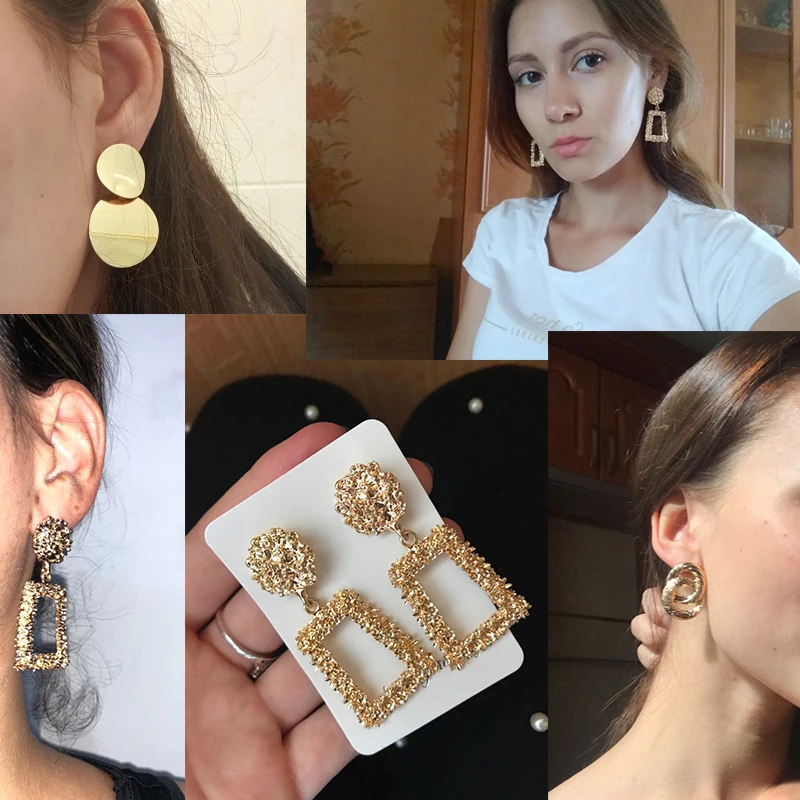Модные массивные серьги большие геометрические круглые серьги для женщин Висячие Серьги Подвески современные серьги женские ювелирные изделия