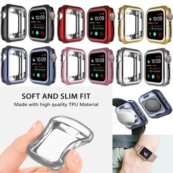 

Soft TPU Frame Case For Apple Watch Case 40mm 44mm Series 5 4 Protective Cover Case Bumper For IWatch Full Watch Shell Skin