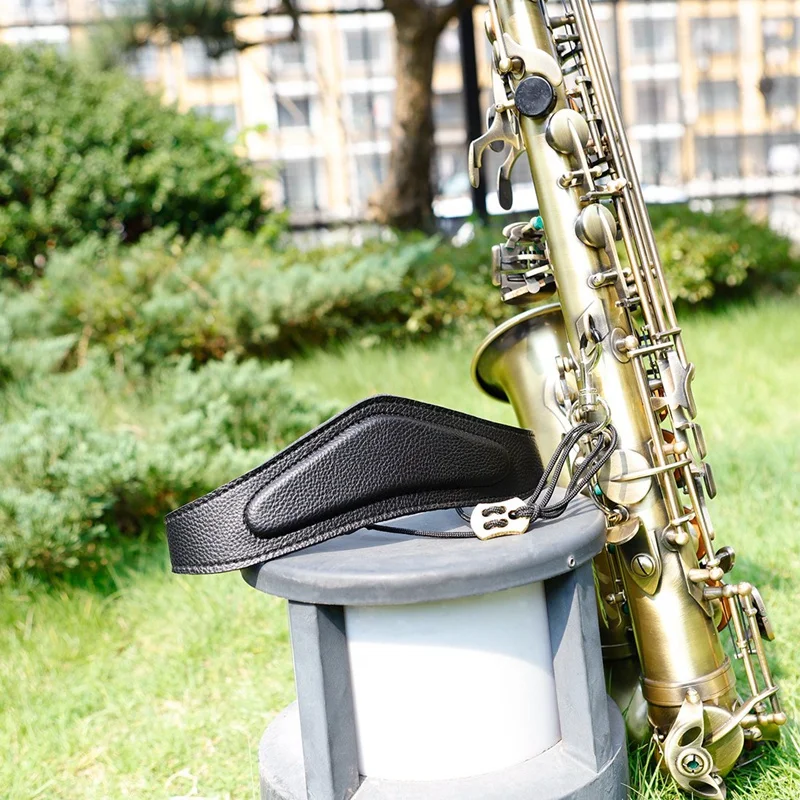 Универсальный Регулируемый мягкий кожаный саксофон Саксофон шейный ремень с крючок для шланга саксофон Запчасти Аксессуары