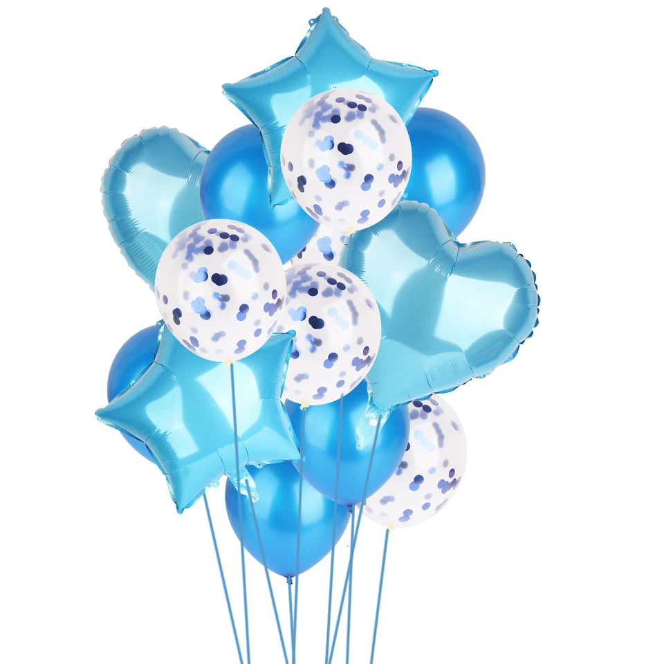 1612-Blue Креативный DIY синий Акулья тема День Рождения украшения Детские воздушные шары помпон фотобудка одноразовая посуда детский душ Декор - Цвет: 1612-Blue