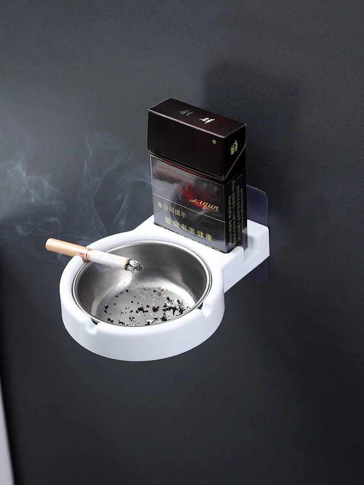 Non-marking Sticker Ashtray Wall Paste Home Ashtray Simple Bar Smoking Indoor Cigarette Butt Storage Shelf Storage Ashtrays Tool portable ashtray cigarettes ashtray