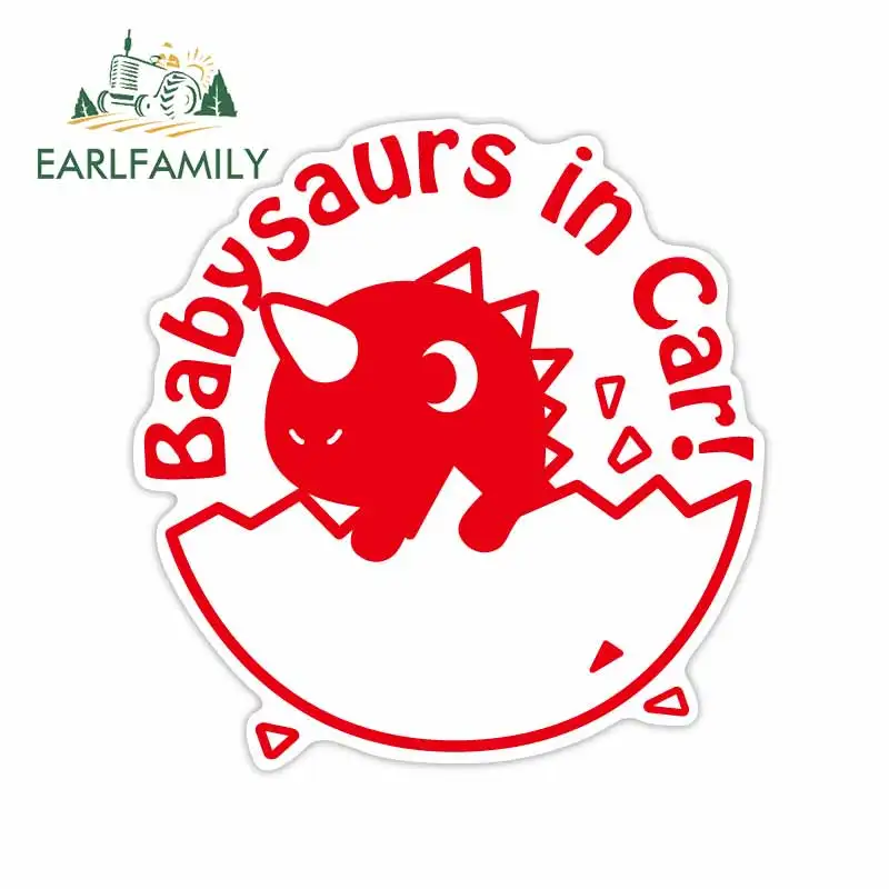 EARLFAMILY 13 см x 12 3 для детей савры в автомобиле динозавр автомобильные наклейки