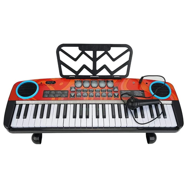 Portable Electronic Keyboard for Beginners YUGHGH 49-Key Kids Digital Electric Piano Keyboard & Sheet Music Stand 