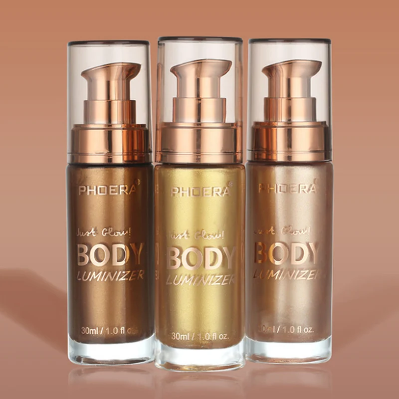 PHOERA Body Luminizer Shimmer Corrective Highlighter Foundation Professional for face and Body Makeup Liquid Body Melanin TSLM1