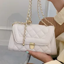 

Chain Lozenge Crossbody Bags for Women Luxury Pu Leather Handbag Diamond Lattice Shoulder Bag Ladies Quilted Plaid Messenger Bag