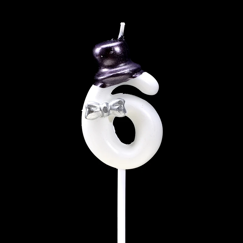 White 6 Cakelove, 1 шт., 0-9, свечи для торта, товары для дня рождения, украшения для торта, украшения для торта на годовщину, цифры торта, вечерние свечи - Цвет: White 6