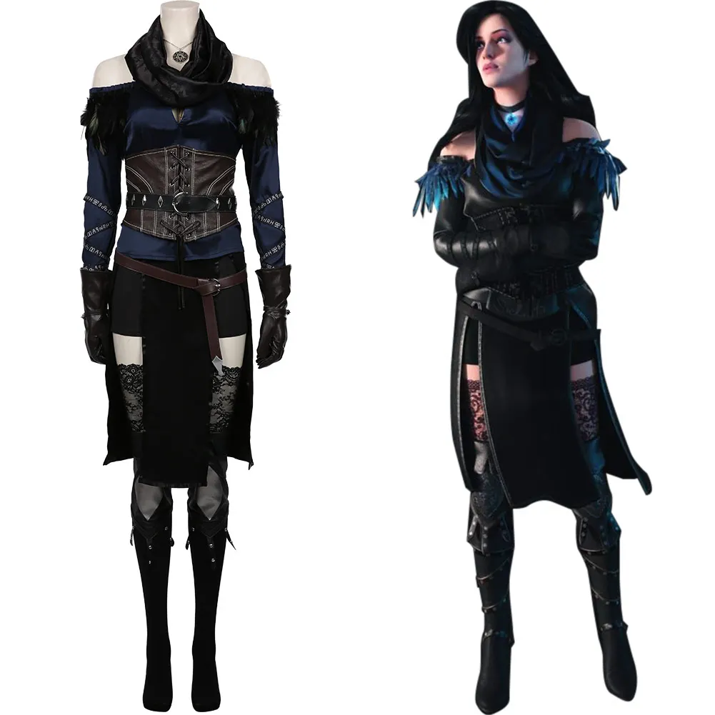 Костюм для косплея Yennefer топ юбка наряды карнавальный костюм на Хэллоуин |