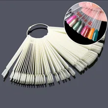 

50/Set Nail Art Tips Display Practice Sticks Fan Shaped Nail Polish Swatches Nail Color Sample Nail Art Tools Supplies