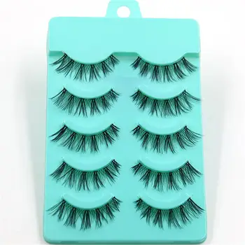 

5PCSHandmade Messy Cross Natural 3D False Eyelashes Wispy Fake Eye Lashes Makeup Extension Tools for Professionals