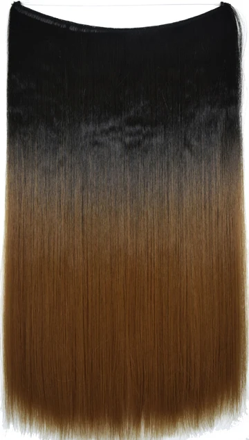 TOPREETY Heat Resistant Synthetic Hair 100gr Silky Straight Elasticity Invisible Wire Halo Hair Extensions 8006 2T27