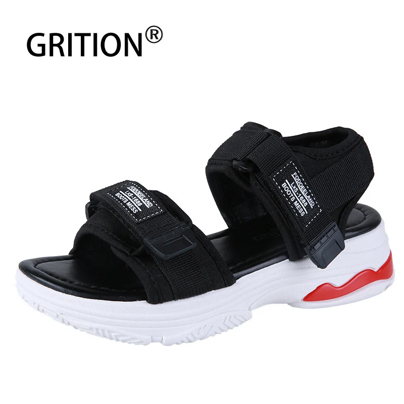 GRITION/женские босоножки; парусиновая обувь на платформе с пряжкой; женская пляжная рубашка на толстой подошве; спортивная обувь на петлях; удобная женская обувь;