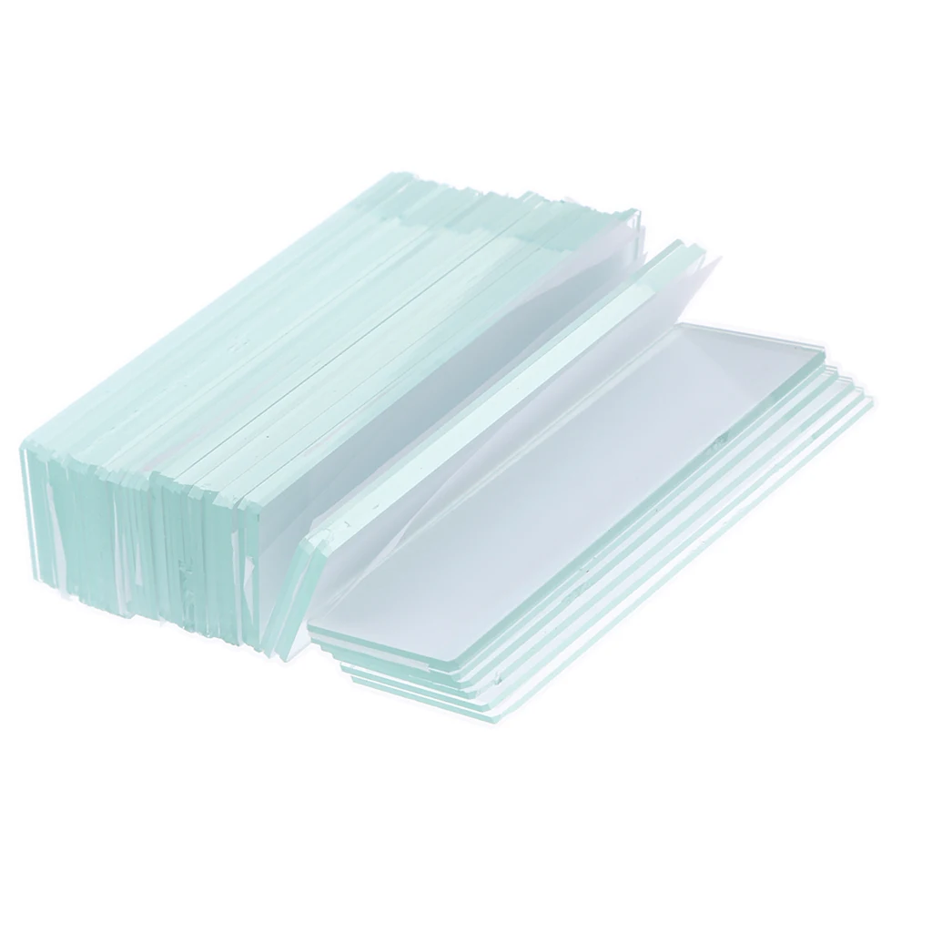 50pcs Glass Pre-cleaned Microscope Slides Ground Edge Kids Basic Biological Science Education 50pcs 1x3inch