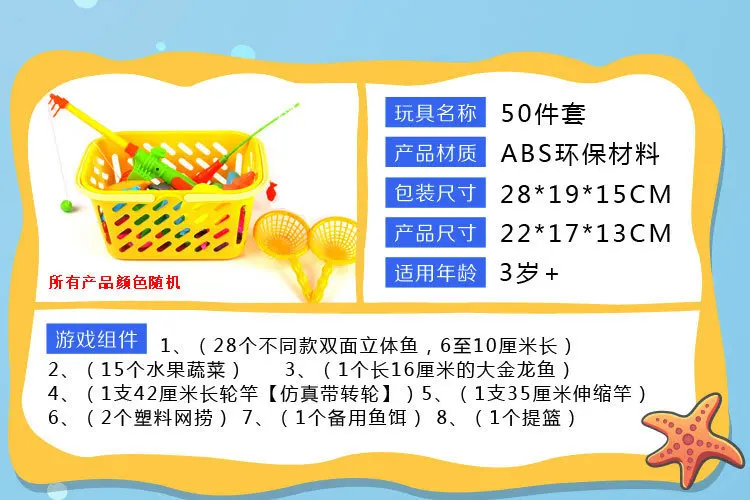 Квадратный, детские игрушки для рыбалки, набор для бассейна, магнитная игра для рыбалки с водой, детские развивающие игрушки