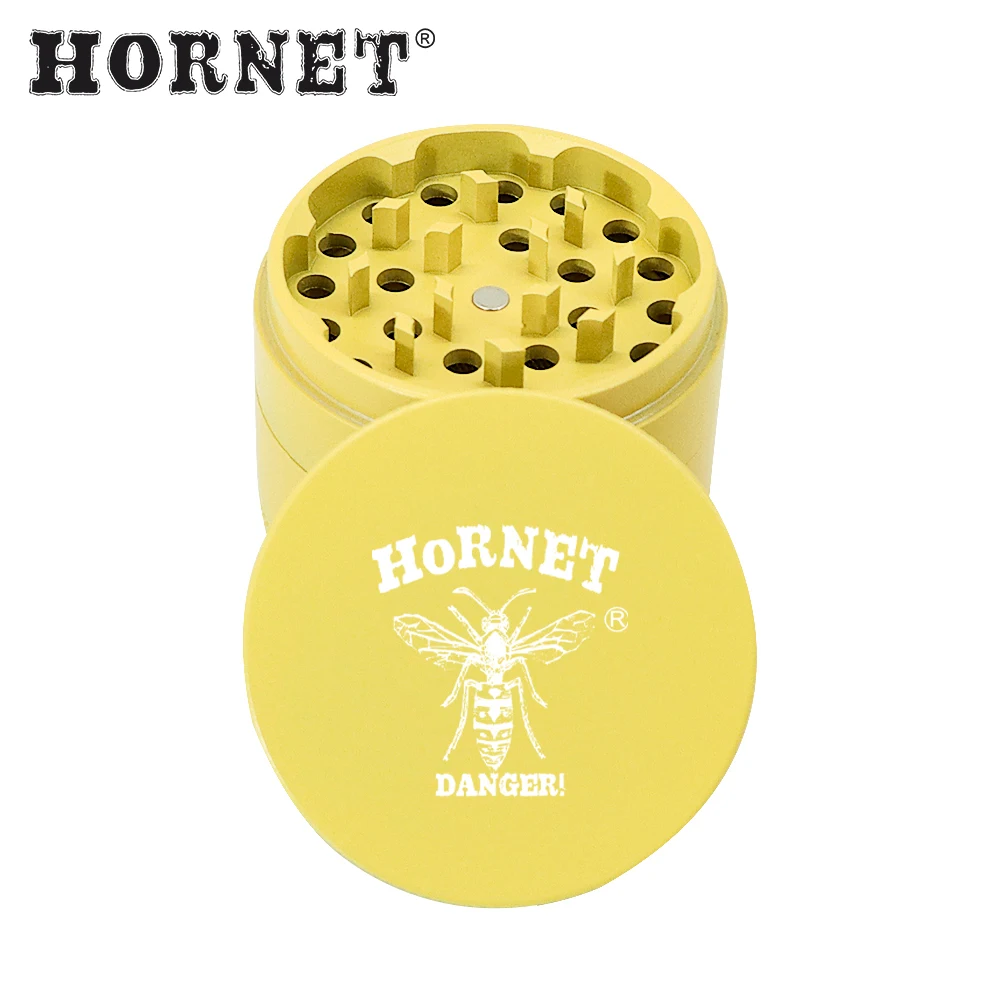 HORNET Aluminum 63MM 4 Layers Tobacco Herb Grinder Metal Non-Stick Smoking Herb Spices Grinder Crusher Smoke Accessories