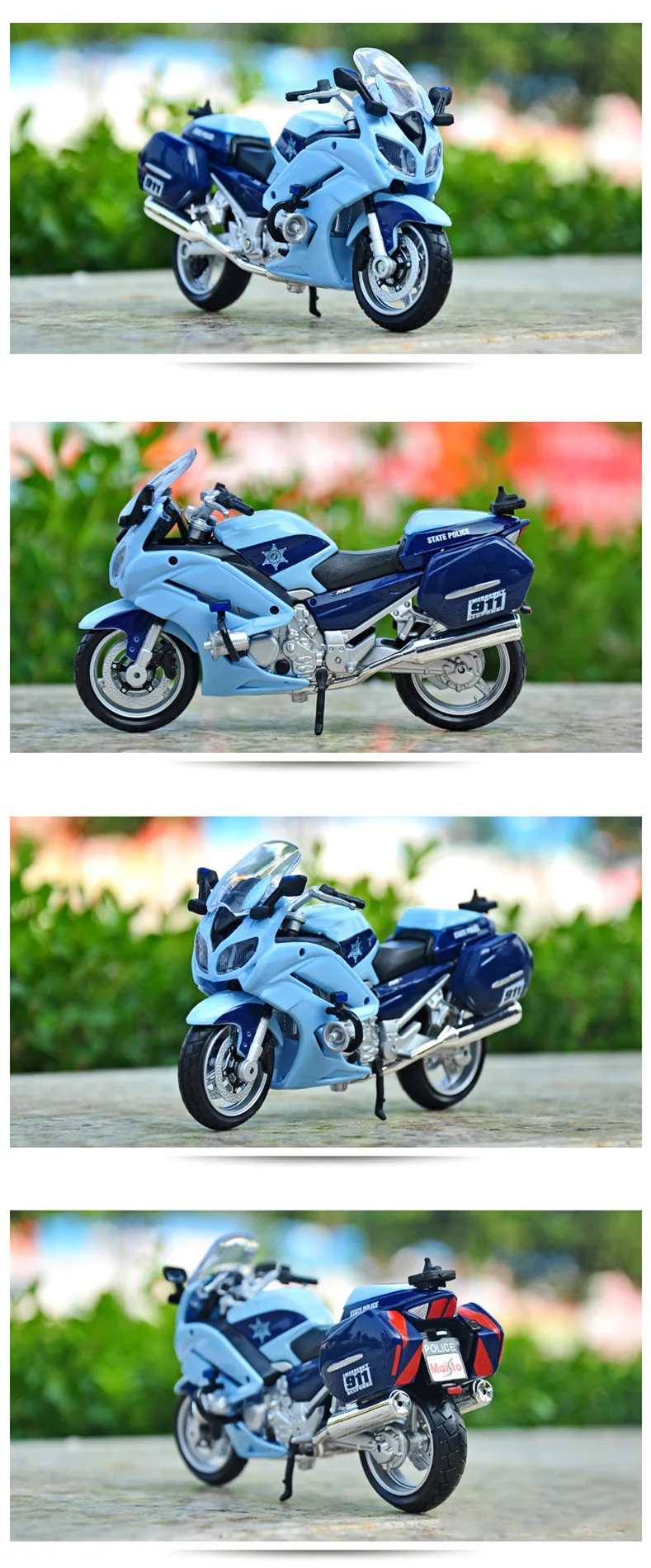 Maisto 1:18 Yamaha полицейский автомобиль оригинальная Авторизованная модель мотоцикла из сплава игрушечный автомобиль Коллекционирование