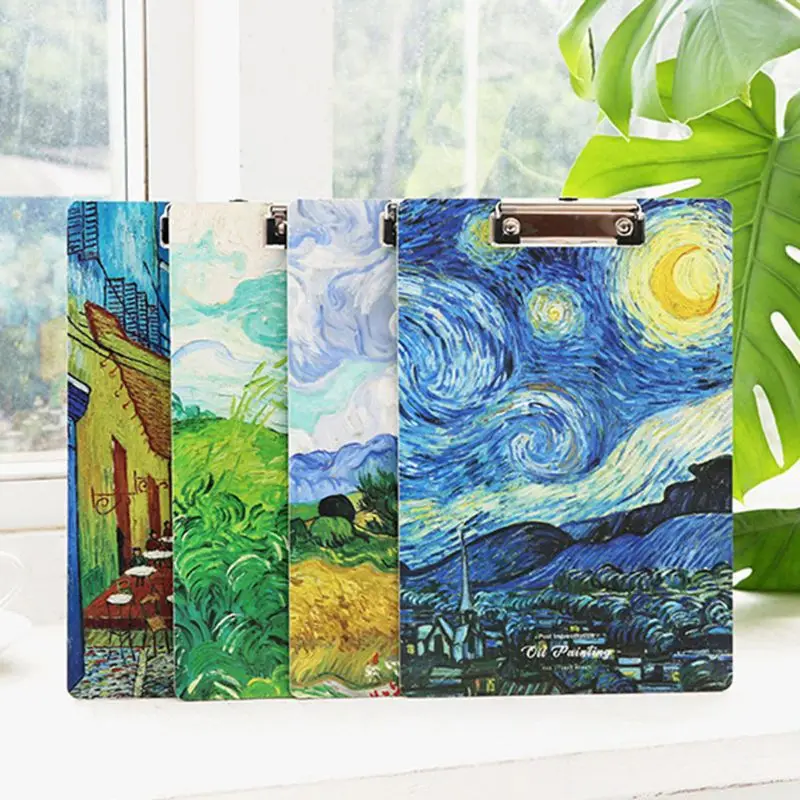 

A4 Oil Painting Clipboard Writing Pad File Folders Board Clip Document Holder School Office Stationery Supplies