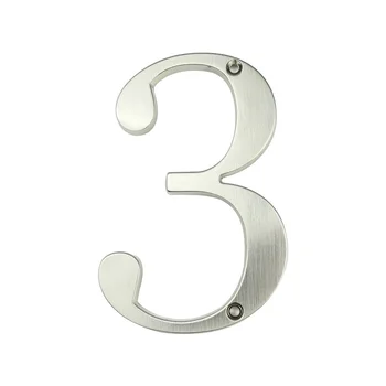 

10cm Big Modern House Number Door Home Address Mailbox Numbers for House Number Digital Door Outdoor Sign 4 Inch. #3 Silver