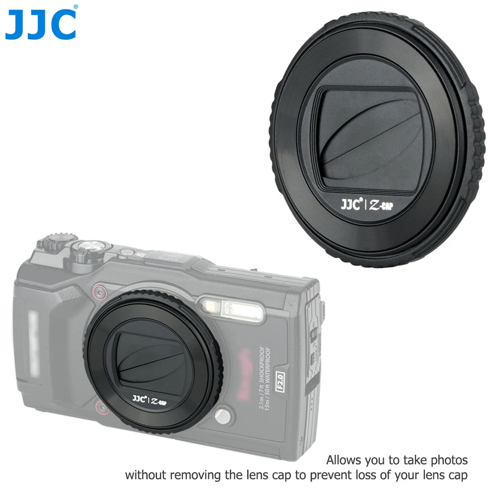 

JJC Camera Auto Lens Cap Holder Cover for Olympus tg6 tg5 tg4 tg3 tg2 tg1 TG-6 TG-5 Replaces LB-T01 Lens Protector Accessories