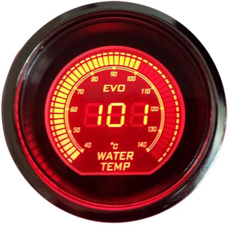 52 мм Автомобильный датчик температуры воды цифровой измеритель температуры Цельсия инструмент с датчиком 12 В Авто Синий Красный светодиодный светильник Тонирующий объектив измерительные приборы