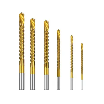 

6pcs 3-8mm Titanium Coated HSS Drill Bit Electric Drills Plastic Wood Hole Groov Newest