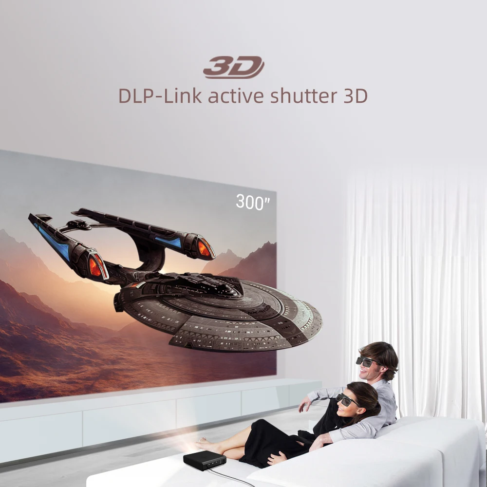 BYINTEK U30 Full HD 1080P 3D Android портативный мини смарт WIFI лазерный проектор 300 дюймов для