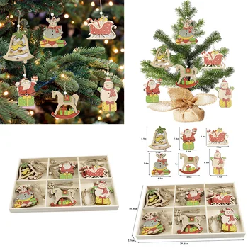 

30pcs Wooden Christmas Slices Tree Decorations Hanging Snowflakes Blank Shapes Home Decor Xmas Kerstmis-