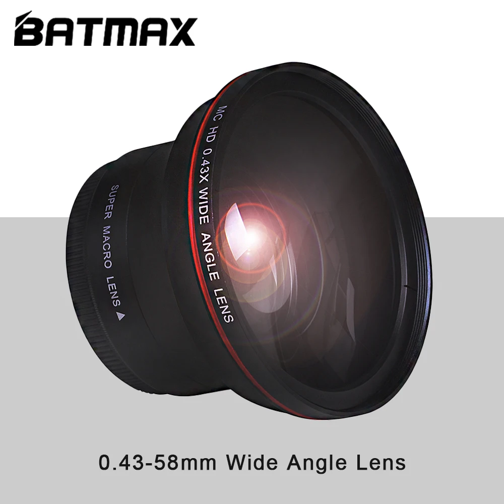 Широкоугольный объектив Batmax 58 мм 0 43x HD для Canon EOS Rebel 77D T7i T6s T6i T6 T5i T5 T4i T3i SL2 60D 7D