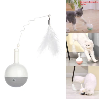 

Electronic Interactive Cat Toy Battery Powered Tumbler For Kitten Playing Pet Supplies Exercise With Automatic Rotating Wand