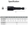 Tap Socket Adapter 1/4 Hex Shank M4-M16 Square Driver Screw Tap Adapter Threading Tool Work with Machine Tap 6