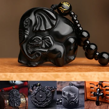 

10pcs Natural Crystal Black Charm Wholesale Bead Curtain Obsidian Buddha Head Black Buddha Necklace Pendant Reiki healing Carved