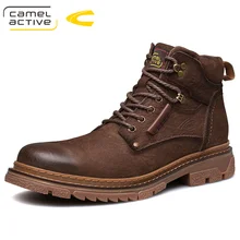 Camel Active/новые рабочие мужские ботинки с высоким берцем; Мужская зимняя обувь из натуральной кожи коричневого цвета в английском стиле; zapatos de hombre
