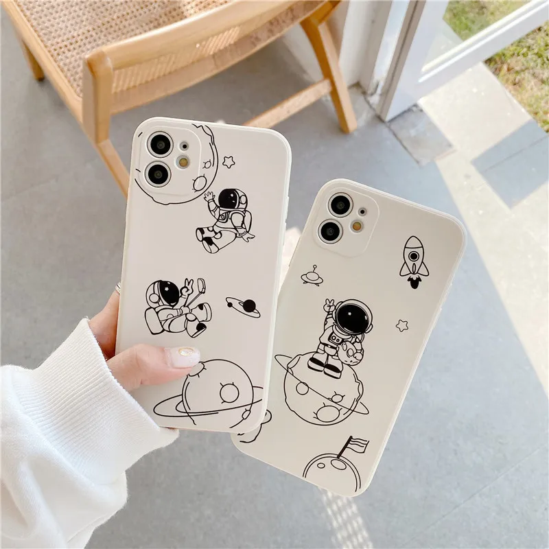 Soft Cases For Samsung Galaxy A71 A70 S21 S20 FE S10e S10 Plus Ultra Lite A02 A72 A50 A30S A52 A32 A7 2018 Astronaut Etui Fundas