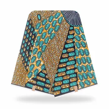 

African Embroidered Cotton Fabric Fashionable Printed wax cloth African Wax Pagne Africain Wax 2020