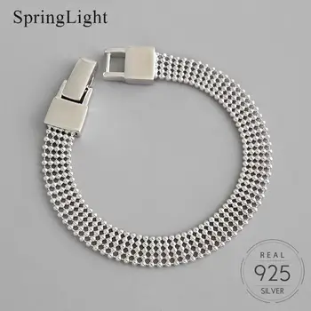 

Springlight 100% 925 Sterling Silver Bracelets Handmade Beads Multi-Layer Bracelets Elegant Temperament Geometric Fine Jewelry
