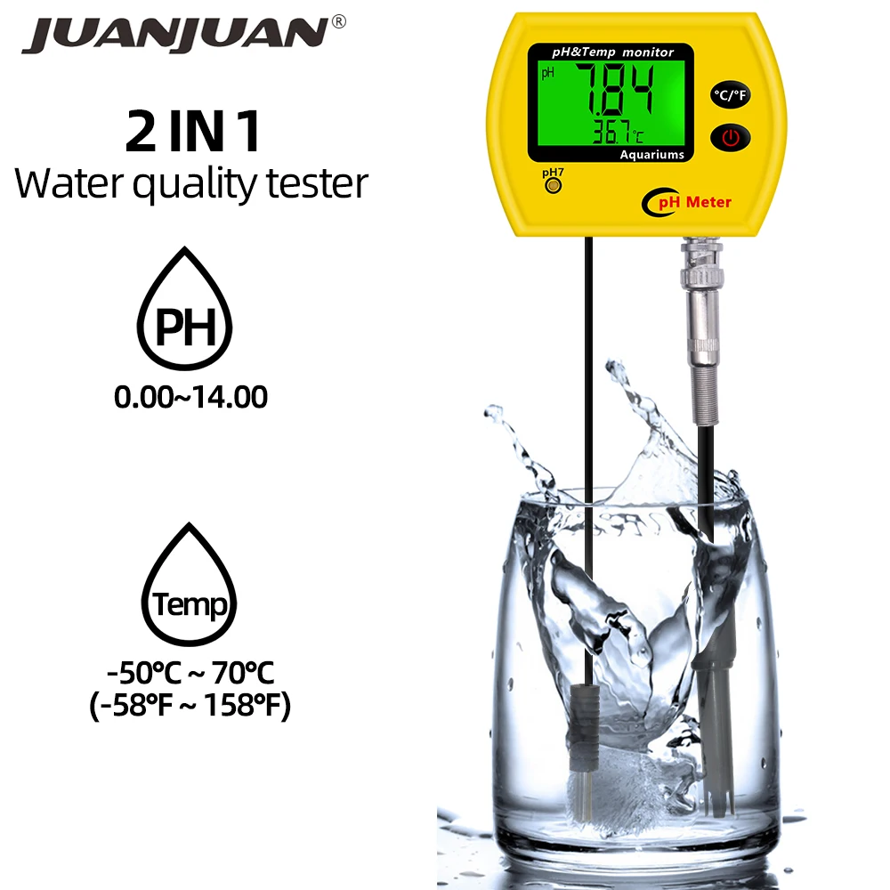 PH Meter Tool Temp Water Quality Monitor EU US Plug