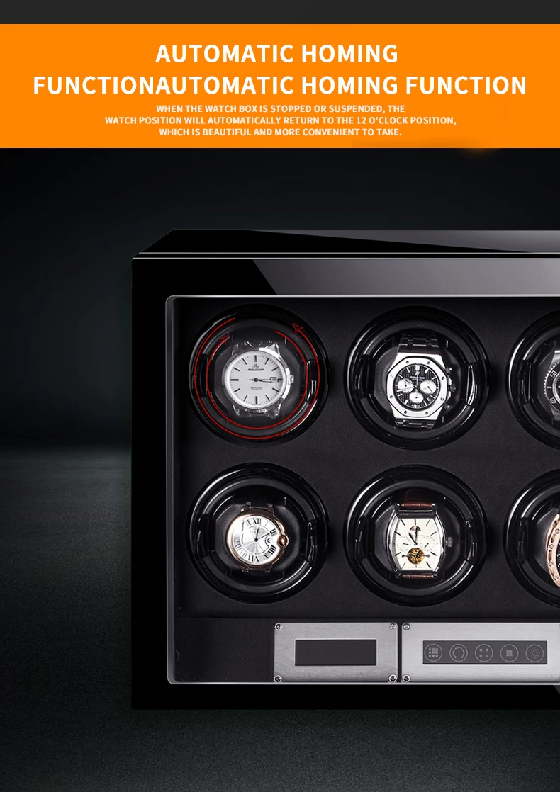 He643d0c999db49b5ad11e9df5fb1e323Y Automatic Watch Winder 6 Slot Watches Safe Box Drawer Store Jewelry Quiet Japanese Mabuchi Motor Watch Storage Winding Boxes