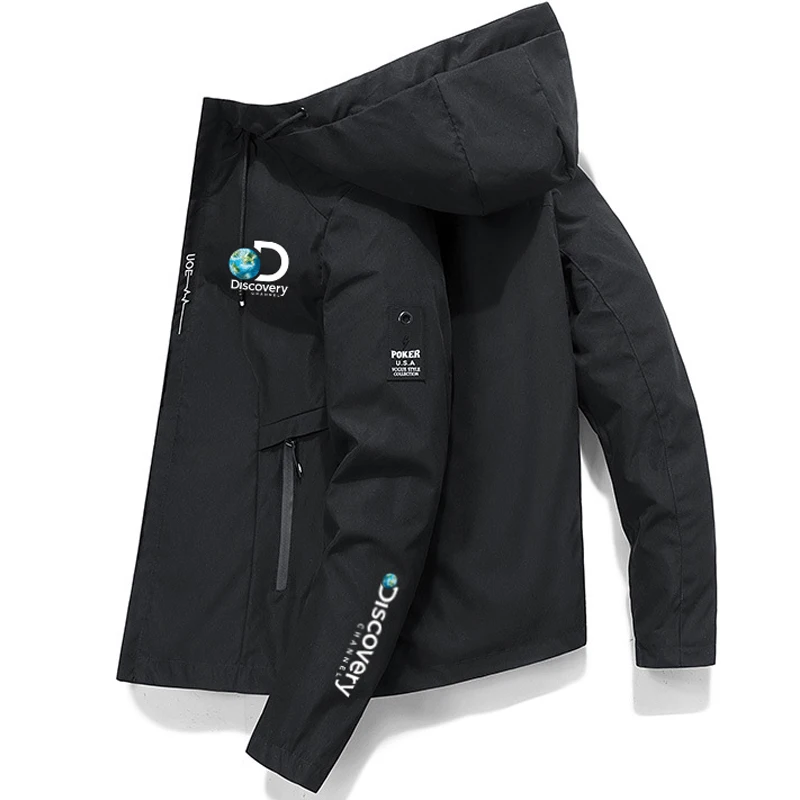 Куртка рыболовная мужская с капюшоном и молнией на весну/осень |