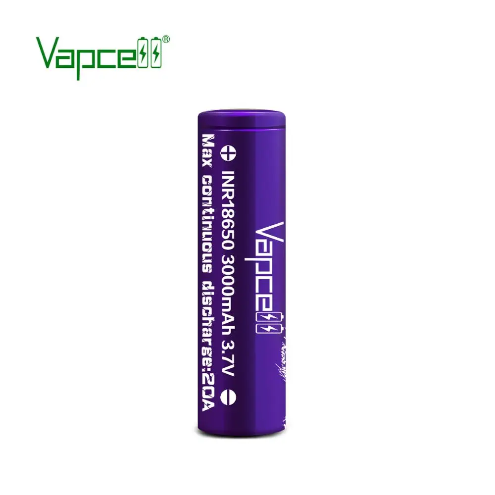 Vapcell 18650 3000mah 20A 3,7 v литий-ионная аккумуляторная батарея длинный спасательный фонарь/электроинструмент