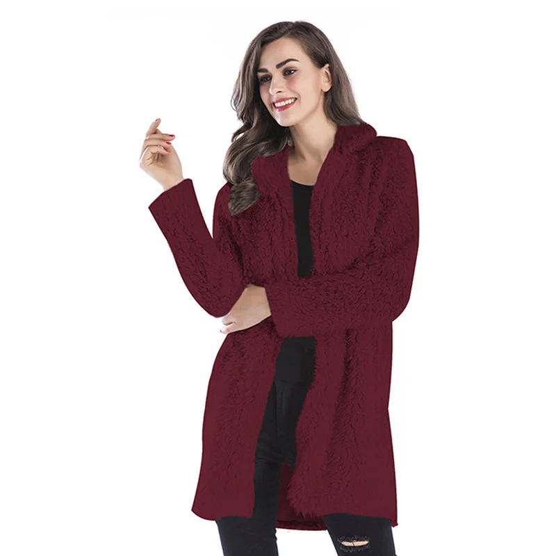 ##BUY Winter plush coat female 2019 new long coat Fur Jacket Coats Faux Fur Female Thicken Warm Plush Outwear coats