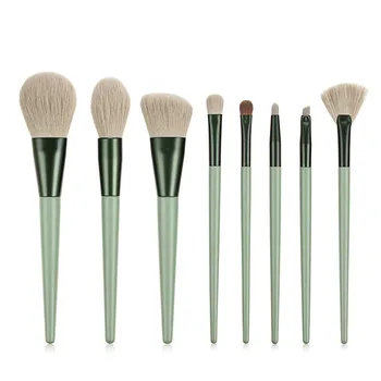 

8Pcs Makeup Brushes Set Green For Foundation Blush Eyeshadow Concealer Powder Lip Make Up Cosmetics Brush Makeup Pen T08091