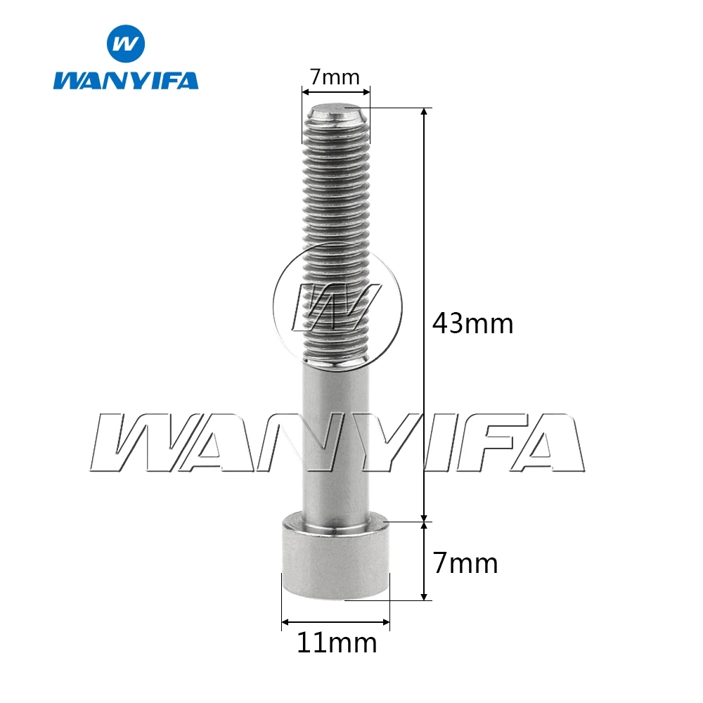 Титановый "Wanyifa" M7 x 43 мм M7x40mm болт цилиндрический Columniform винты с шестигранной головкой 6AL-4V Американского общества по испытанию материалов) высокого качества класса 5