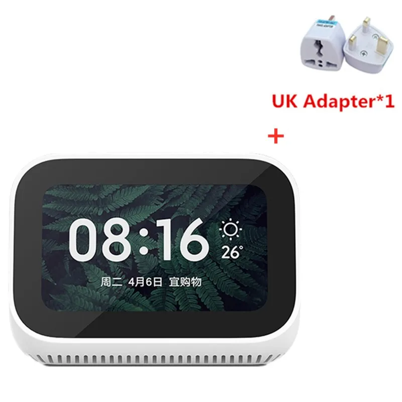 add UK adapter Xiao mi AI сенсорный экран Bluetooth 5,0 динамик 3,97 дюймов цифровой дисплей Будильник WiFi смарт соединение mi динамик - Цвет: add UK adapter