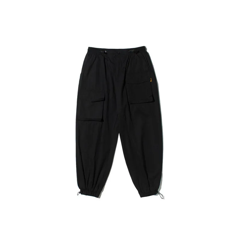 

Vertical Ze Produced 2019/Spring up And down Non-symmetrical Workwear Mouth Elastic And Drawstring Lanyard Pants