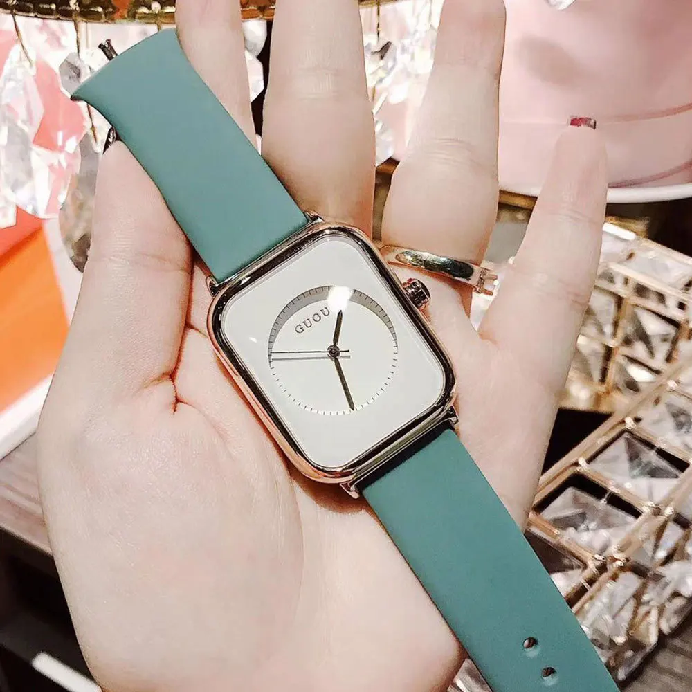 Lady curved squre wristwatch dainty couple watch smart designer colourful elegant watches g1