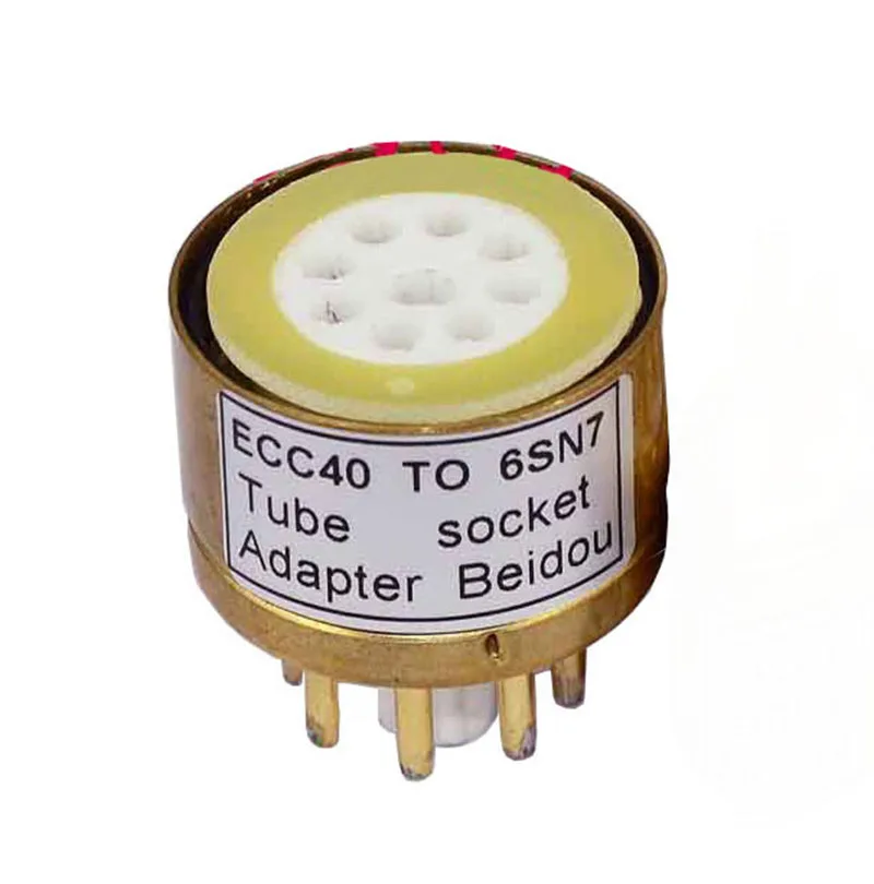 1PCS Gold Plated ECC40(Top) To 6SN7 6N8P 6N9P Tube Converter Adapter Socket