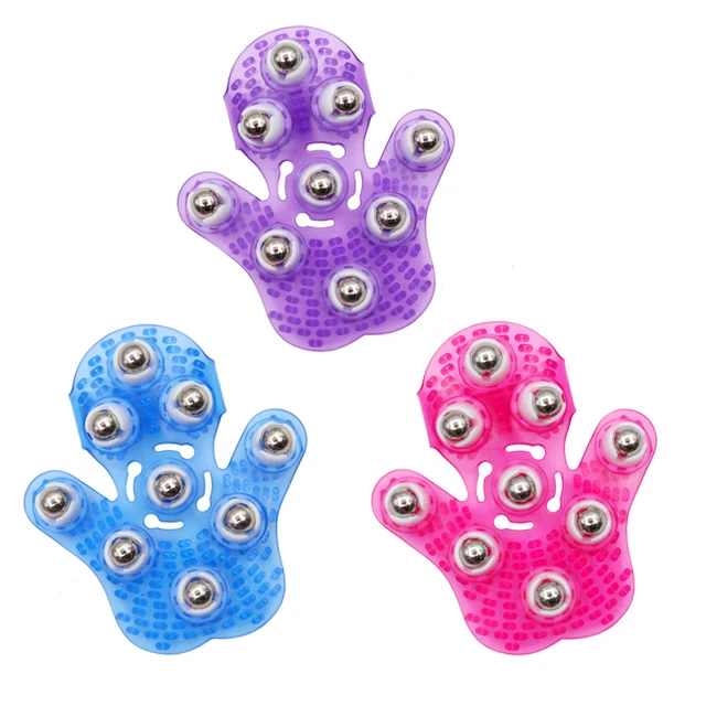 Roller Ball Body Massage Glove Anti-Cellulite Muscle Pain Relief Relax Massager For Neck Back Shoulder Buttocks Face Lift Tools 2