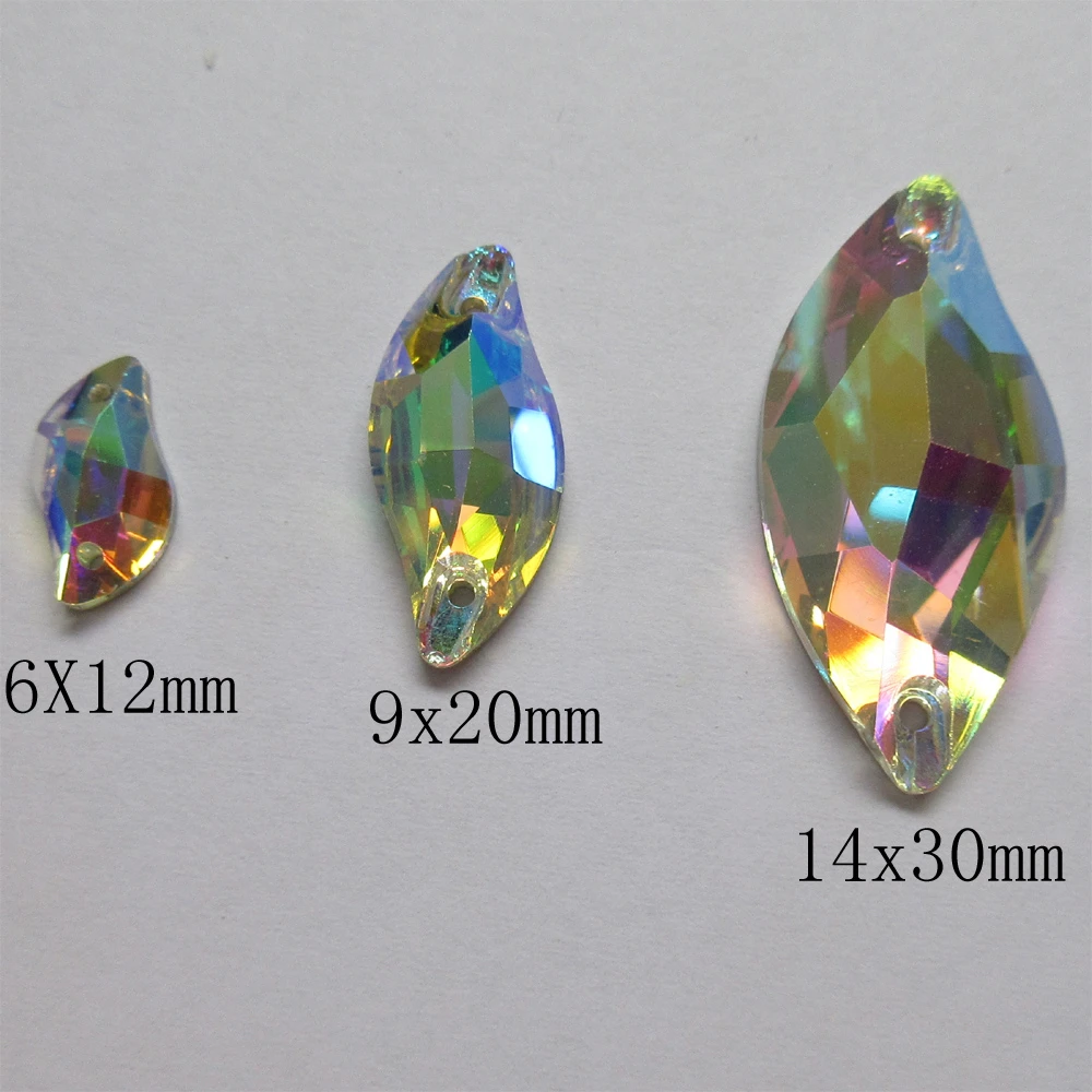 Кристалл AB Diamond лист Стразы шьют на Стекло камни стразы с плоским дном бусины